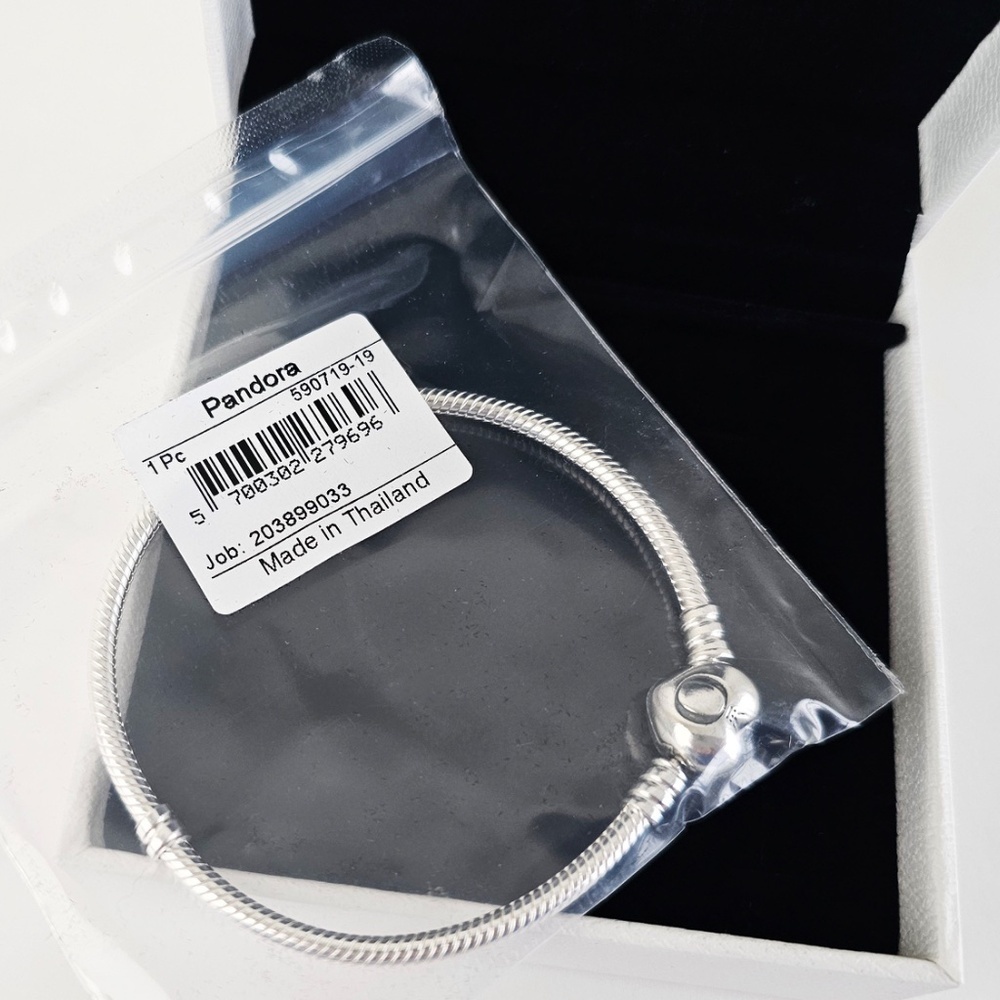 Authentic Pandora Moments Heart Clasp Snake Chain Bracelet 7.5" Valentine's Day - Picture 10 of 11